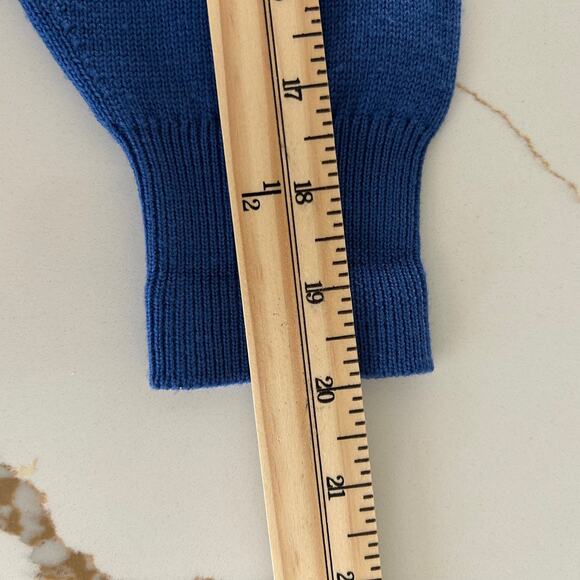 Vintage Burberrys Cardigan Button Down 100% Wool Blue SZL Old Money Classic - Picture 11 of 11